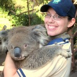 Lindsey King with a koala