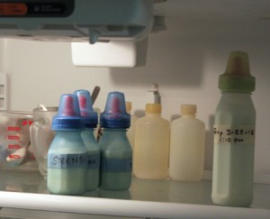 Formula must be bottled and dated with its expiration date and time. Once the formula has expired, it must be immediately discarded. If two types of formulas were mixed together in one bottle, the formula with the earlier expiration date determines length of time the formula can remain in the refrigerator.