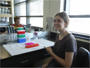 Ready, Olivia? My fellow interns and I were more than enthusiastic about our own lab setups in the education lab at the San Diego Zoo Institute for Conservation Research.