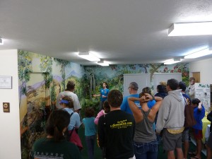 The author acting as tour guide for a group of interested visitors.